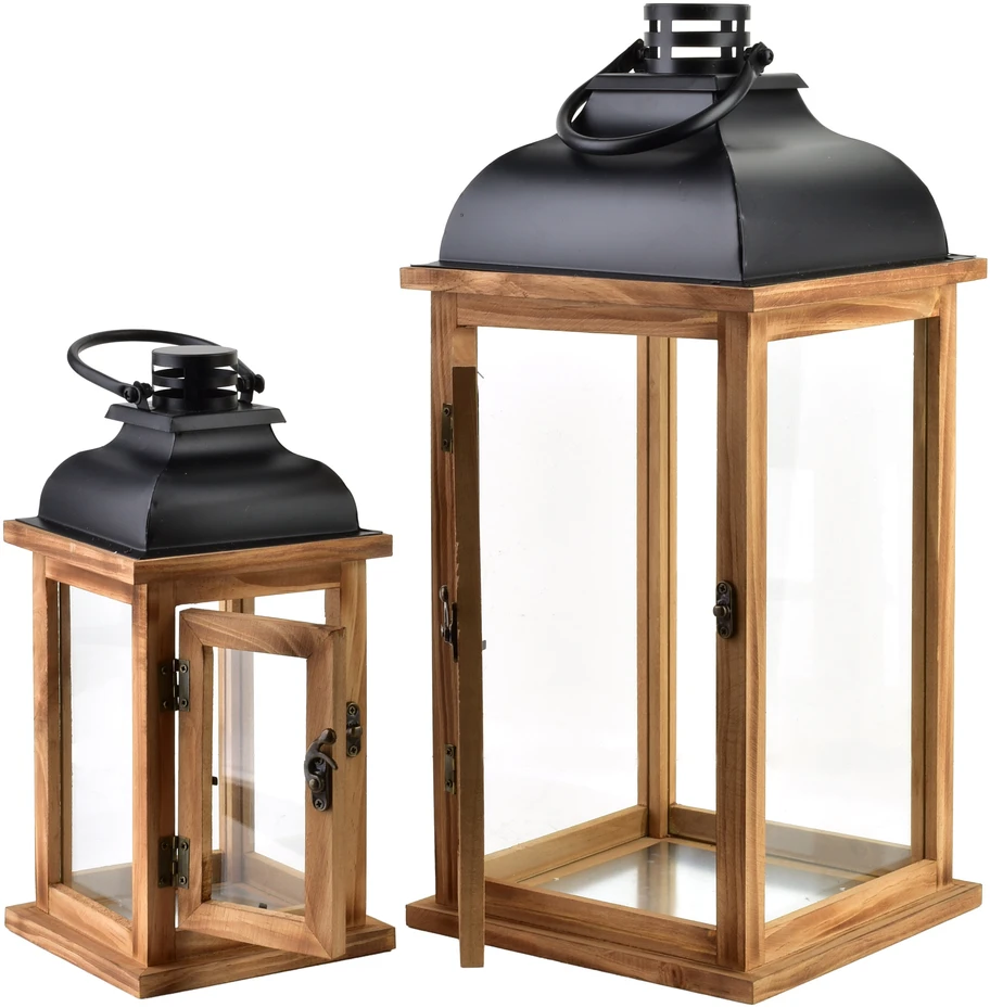 Mondex Since 1986 LEVI Komplet 2 latarni 21x21x48cm/14x14x30cm