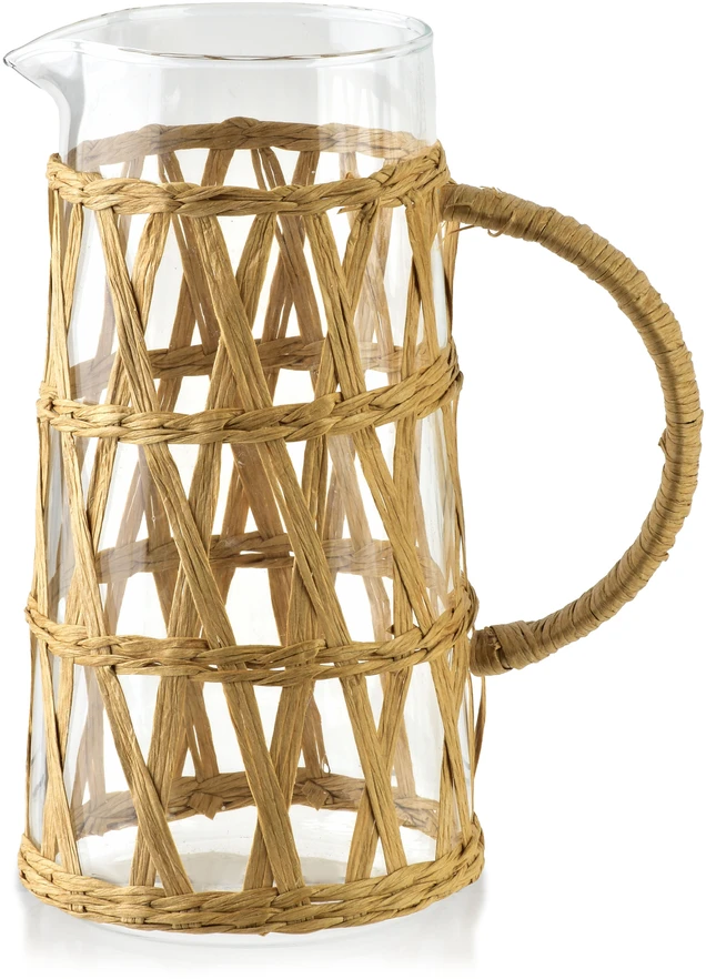 Mondex Since 1986 Mondex MODERNUS VIRTUVĖS stiklinis ąsotis 1,1 l 10 x 8 x 19,5 cm bohemiško stiliaus pinti