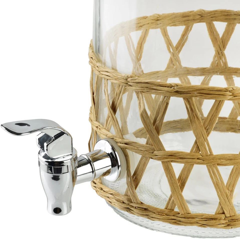 Mondex Since 1986 Mondex MODERNI VIRTUVĖ Stiklinis indas su čiaupu 3,5 l, pintas, 11,4 x 16 x 25,6 cm