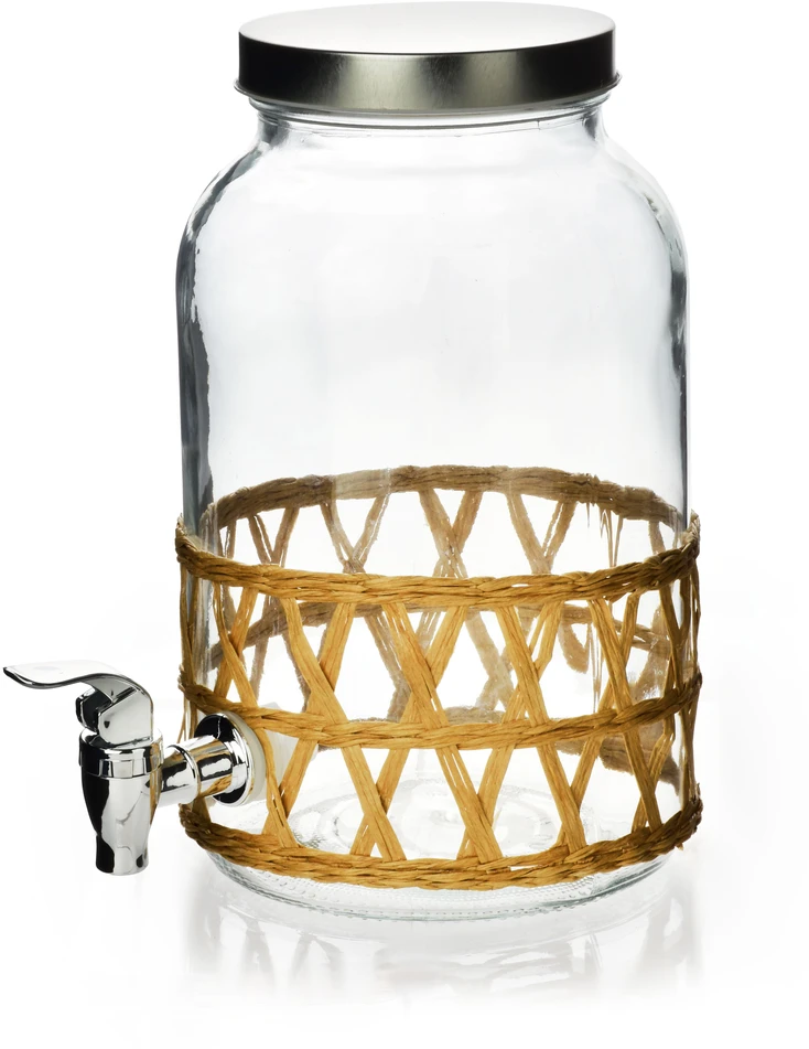 Mondex Since 1986 Mondex MODERNI VIRTUVĖ Stiklinis indas su čiaupu 3,5 l, pintas, 11,4 x 16 x 25,6 cm
