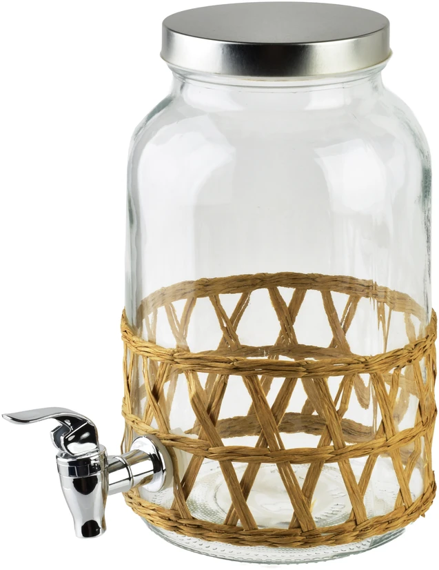 Mondex Since 1986 Mondex MODERNI VIRTUVĖ Stiklinis indas su čiaupu 3,5 l, pintas, 11,4 x 16 x 25,6 cm