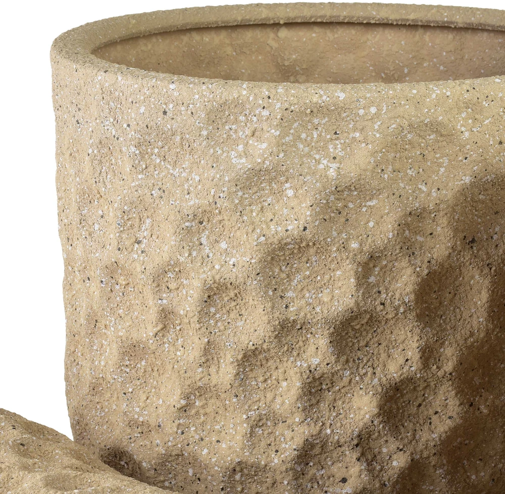 Mondex Since 1986 NEVA BEIGE 3 keraminių užvalkalų rinkinys 39x39x46cm 31.5x31.5x42.5cm 25.5x25.5x39cm