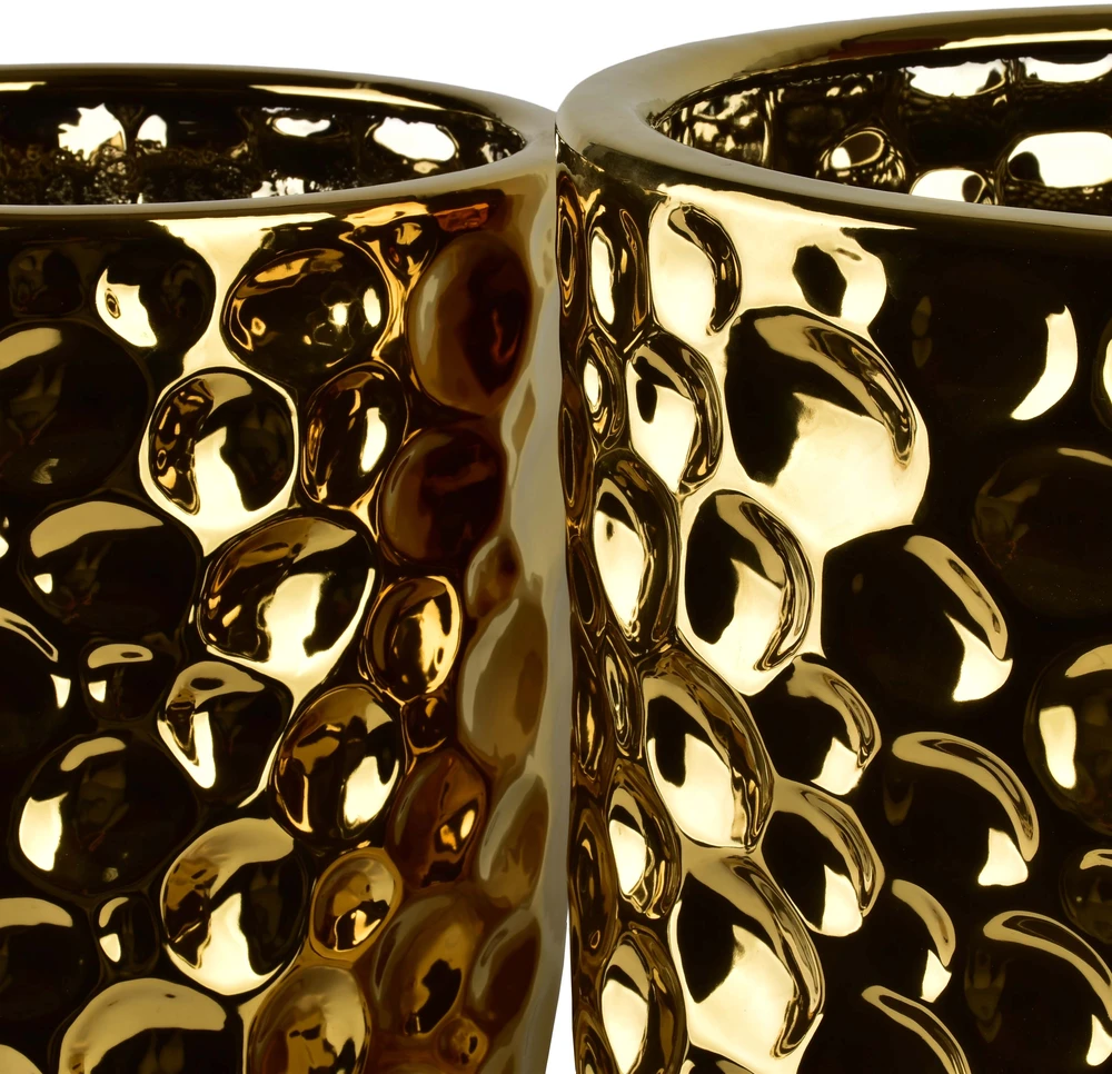 Mondex Since 1986 NEVA GOLD 3 keraminių užvalkalų rinkinys 39x39x46cm 31.5x31.5x42.5cm 25.5x25.5x39cm