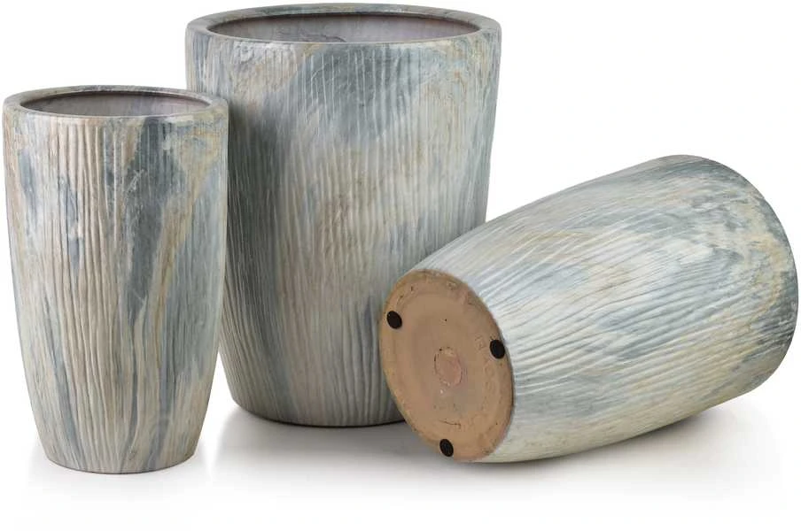 Mondex Since 1986 NEVA MARBLE 3 keraminių užvalkalų rinkinys 37x37x47/30x30x43/24x24x40cm