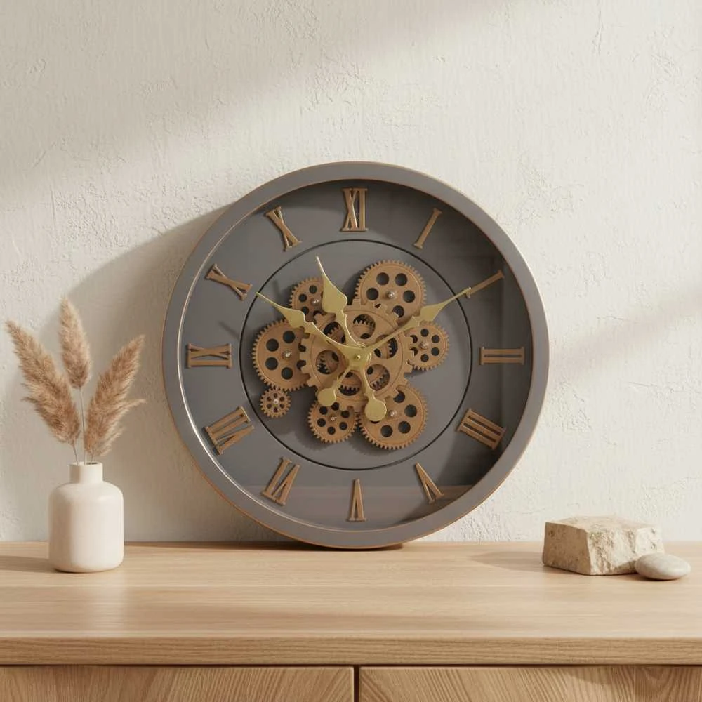 Home Styling Collection Mondex Since 1986 RAMSEY 40 cm laikrodis su judančiu mechanizmu 40x40x7cm