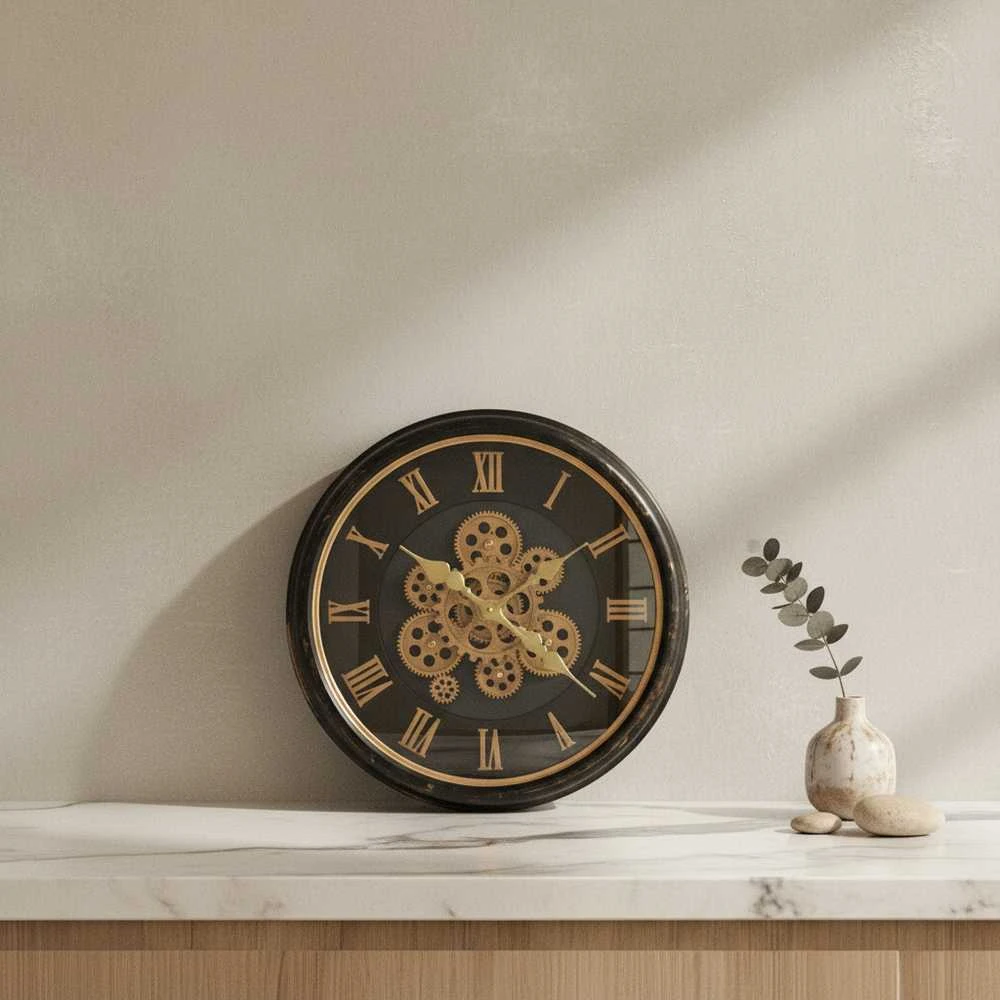 Home Styling Collection Mondex Since 1986 RAMSEY laikrodis 45cm su judančiu mechanizmu 45x45x8cm
