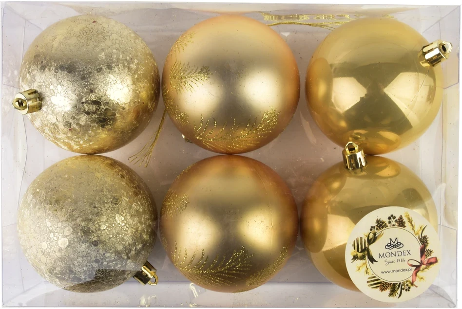 Mondex Since 1986 SANTA LILA 6 kalėdinių rutulių rinkinys 8 cm