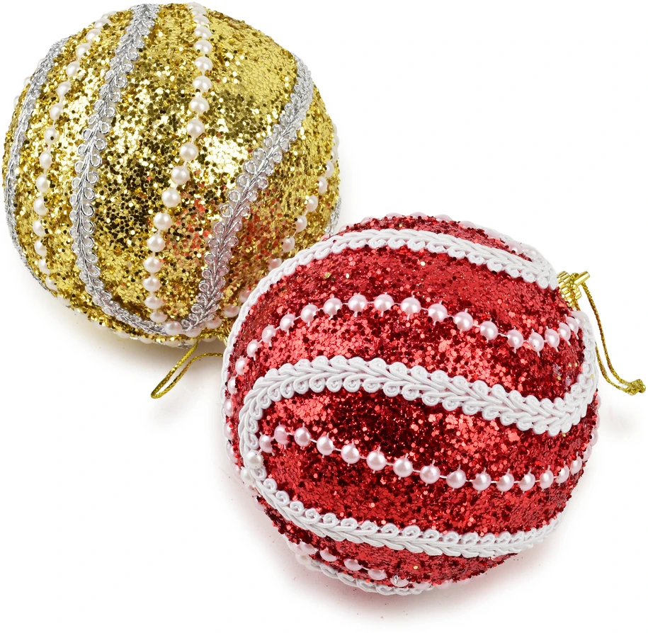 Mondex Since 1986 SANTA LILA Bombka 10cm zdobiona styropianowa