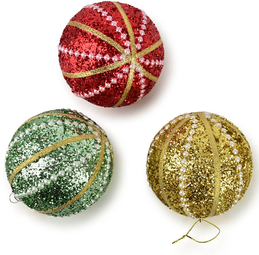 Mondex Since 1986 SANTA LILA Bombka 10cm zdobiona styropianowa