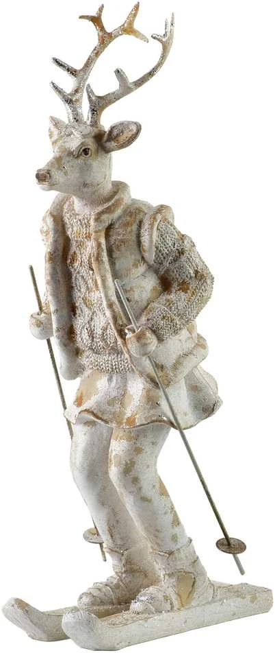 Mondex Since 1986 SANTA LILA Briedžio ant slidžių figūrėlė 16x11x32,5 cm
