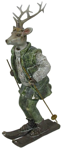 Mondex Since 1986 SANTA LILA Briedžio slidininko figūrėlė 16x11x32,5cm