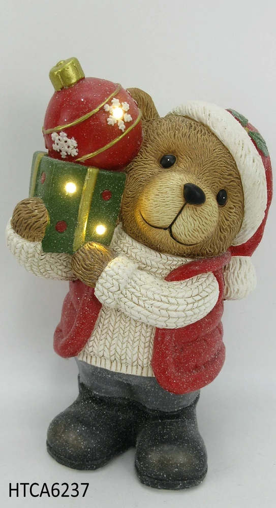 Mondex Since 1986 SANTA LILA Figura Meškiukas LED 23,5x19x40cm