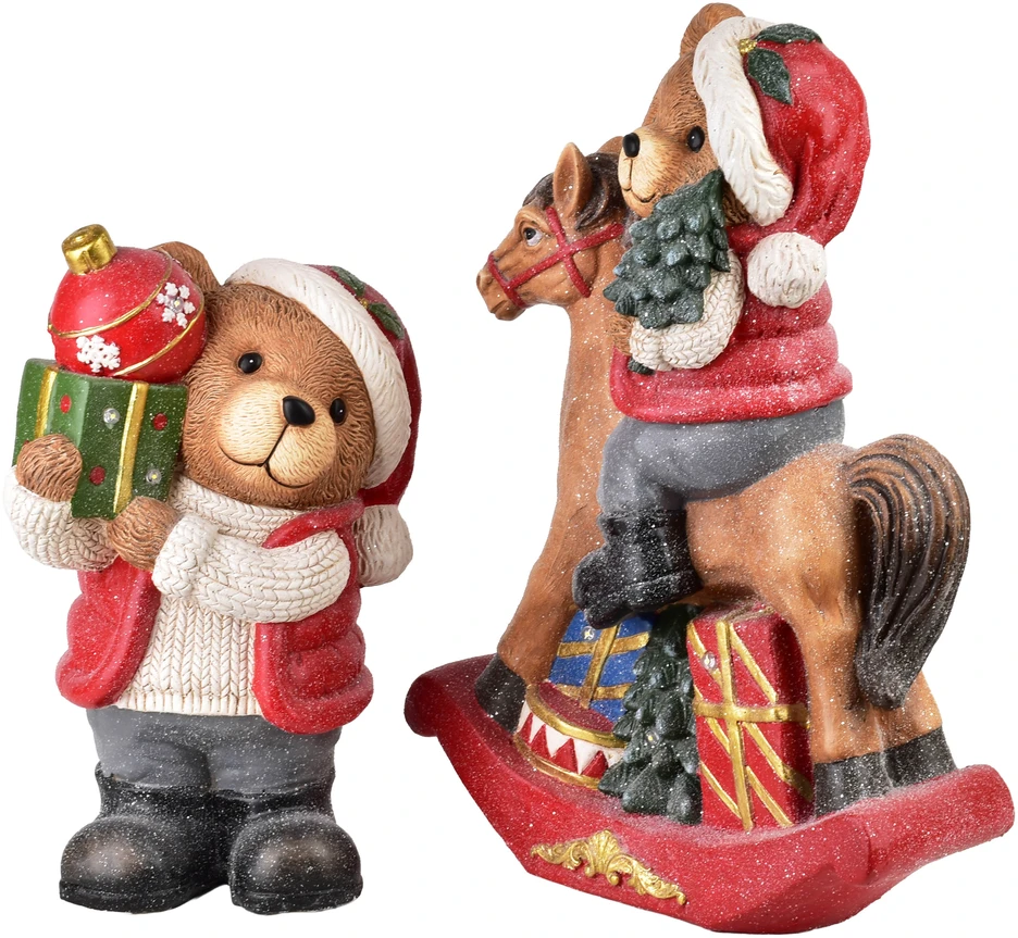 Mondex Since 1986 SANTA LILA Figura Meškiukas LED 23,5x19x40cm
