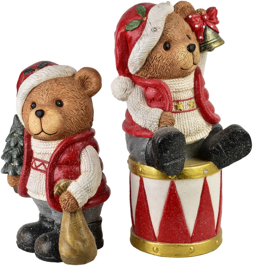 Mondex Since 1986 SANTA LILA Figura Meškiukas LED 25x19x39cm
