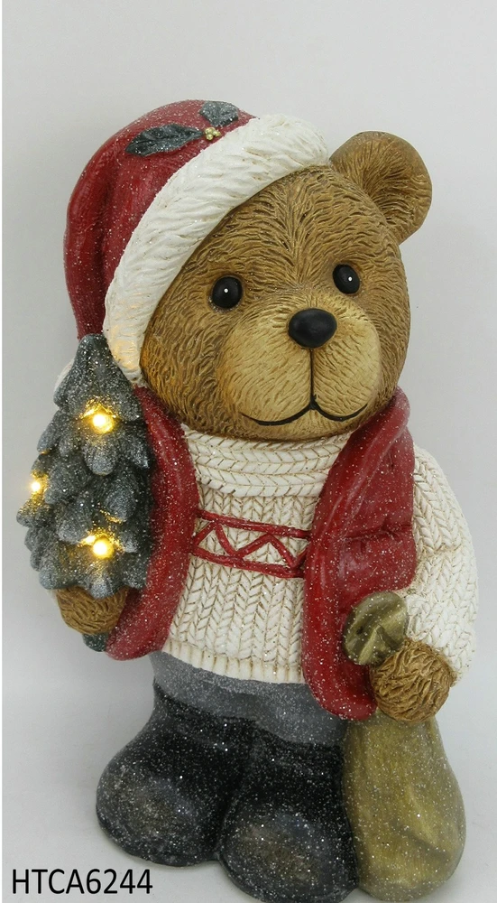 Mondex Since 1986 SANTA LILA Figura Meškiukas LED 25x19x39cm