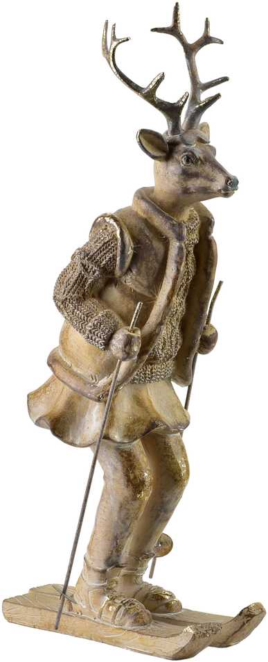 Mondex Since 1986 SANTA LILA Figura Łoś na nartach 16x11x32,5 cm