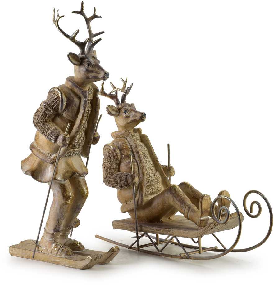 Mondex Since 1986 SANTA LILA Figura Łoś na nartach 16x11x32,5 cm