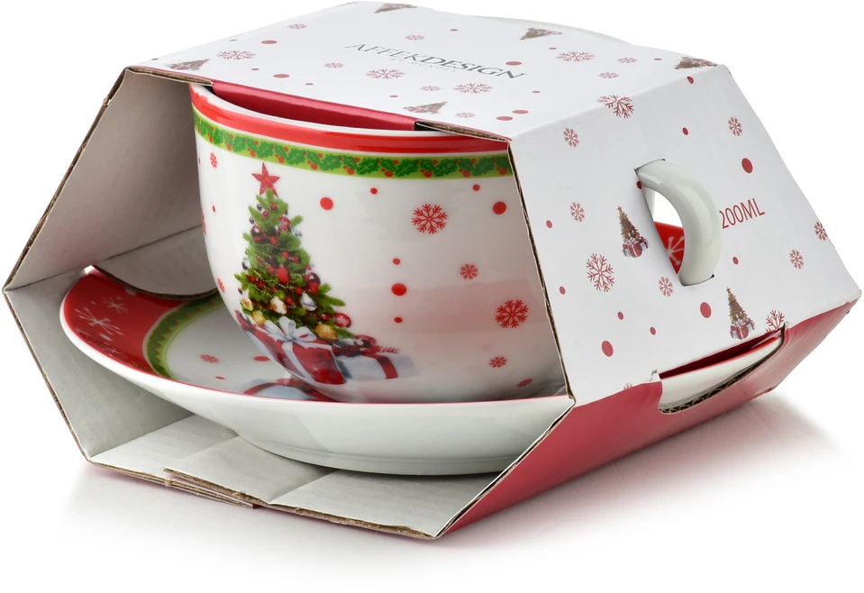 Mondex Since 1986 SANTA LILA Filiżanka ze spodkiem 200ml 9x14x7cm obejma