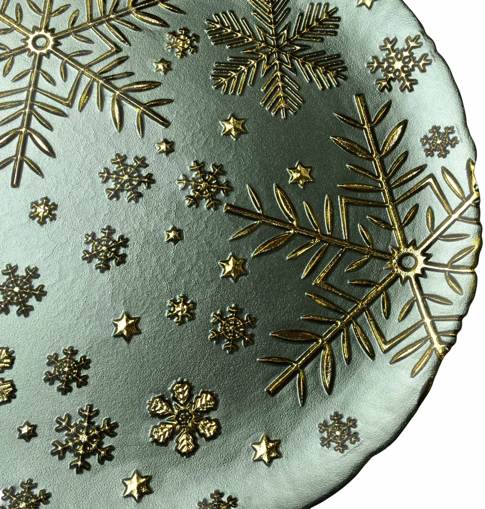 Mondex Since 1986 SANTA LILA Lėkštė 33x33x2,3 cm žalia snaigės