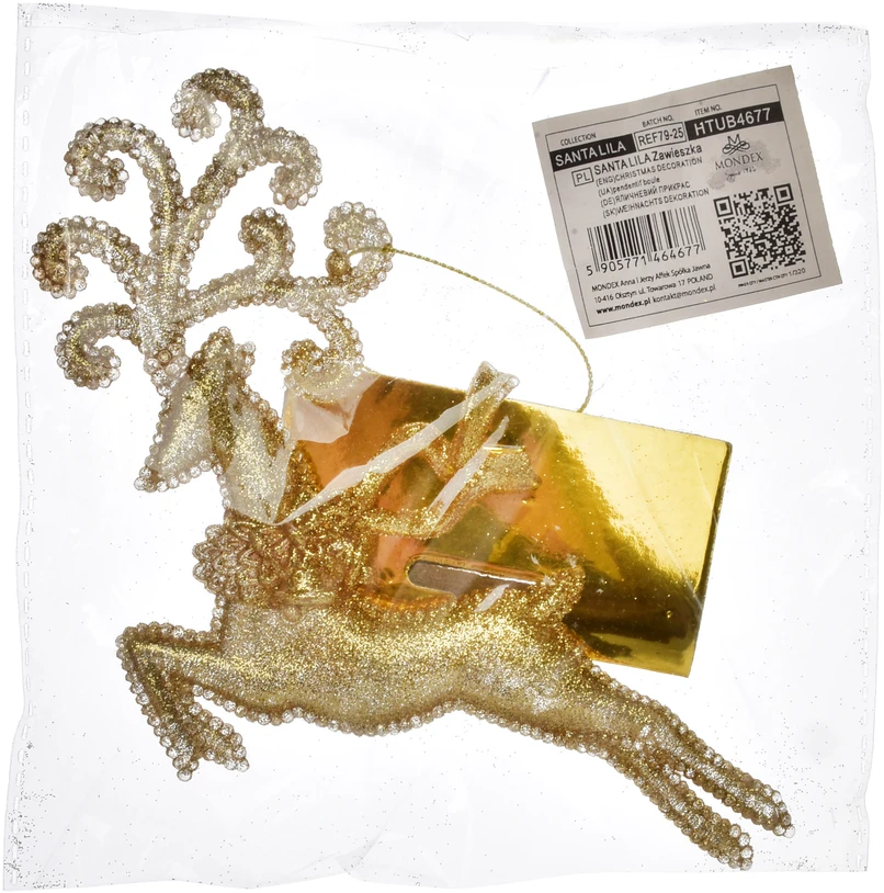 Mondex Since 1986 SANTA LILA Zawieszka Renifer 15x8cm