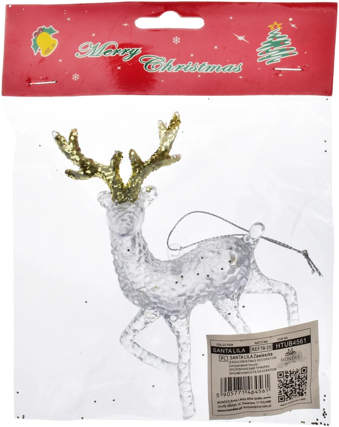 Mondex Since 1986 SANTA LILA Zawieszka Renifer 14x7cm