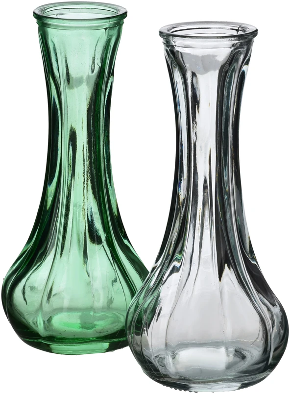 Mondex Since 1986 SERENITE Wazon 4x16,5cm na 1 kwiat žalia stiklinis