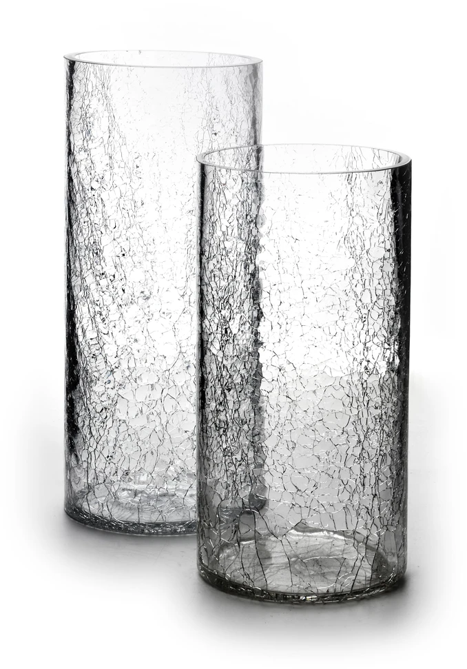 Mondex Since 1986 SERENITE Wazon cylinder 15x15x35cm popękane szkło