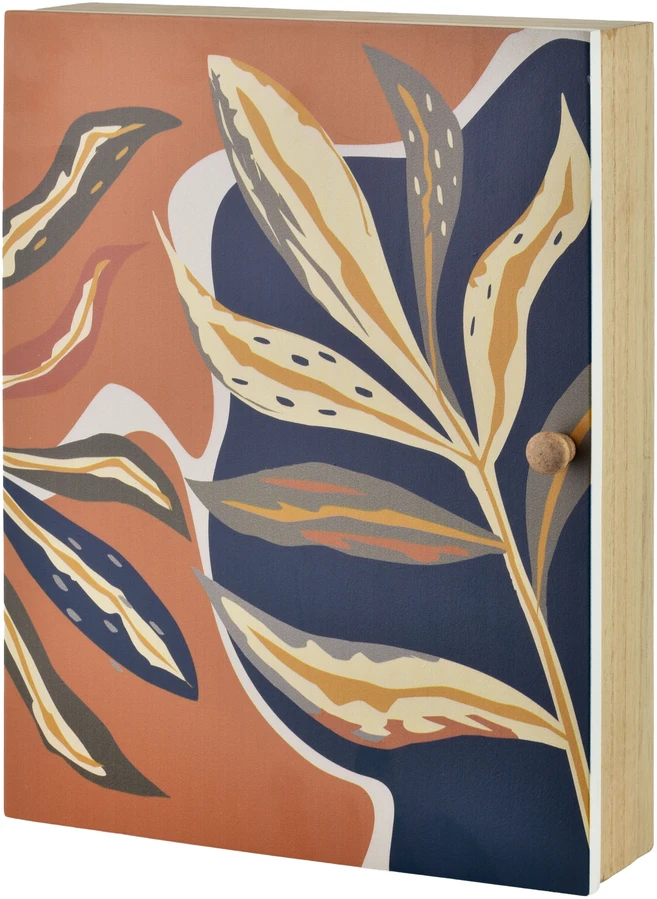Mondex Since 1986 STACY Raktų dėžutė 26x20x5.5 cm medaus-tamsiai mėlynos spalvos lapai