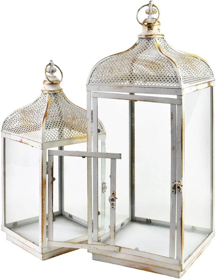 Mondex Since 1986 VIOLA 2 metalinių žibintų rinkinys 24x24x63/19,5x19,5x37cm