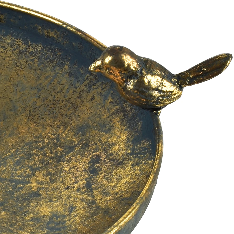 Mondex Since 1986 VIOLA Dekoratyvinė lėkštė 23x23x7 cm metalinis paukštis