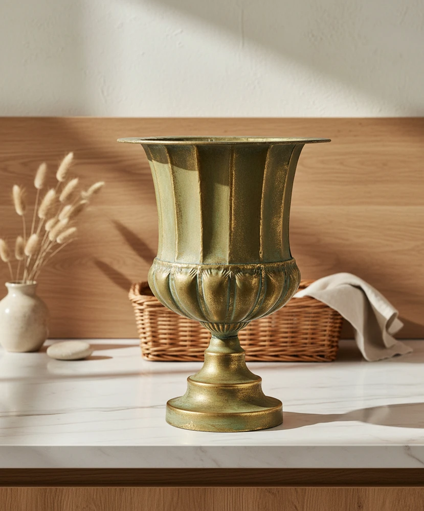 Mondex Since 1986 VIOLA Dekoratyvinė metalinė vaza 26,5x26,5x37 cm