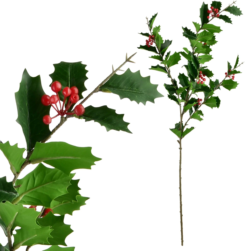 Mondex Since 1986 VIRIDIS Kwiat sztuczny Ostrokrzew 90cm gałązka