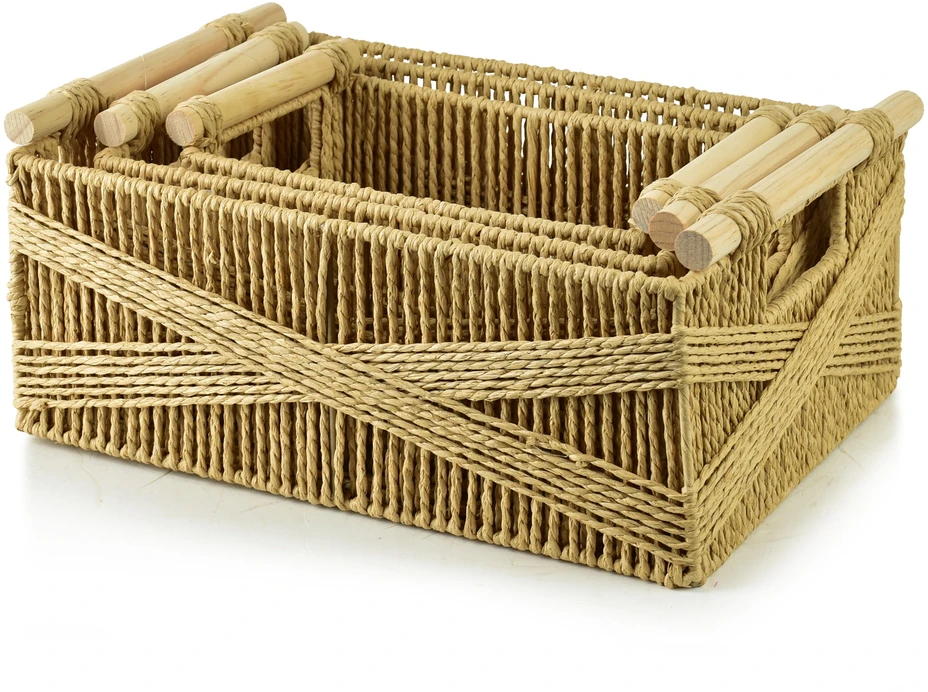 Mondex Since 1986 WILL Komplet 3 koszy prostokątnych su uchwytami 36x25x14/31x20x13/26x15x12cm