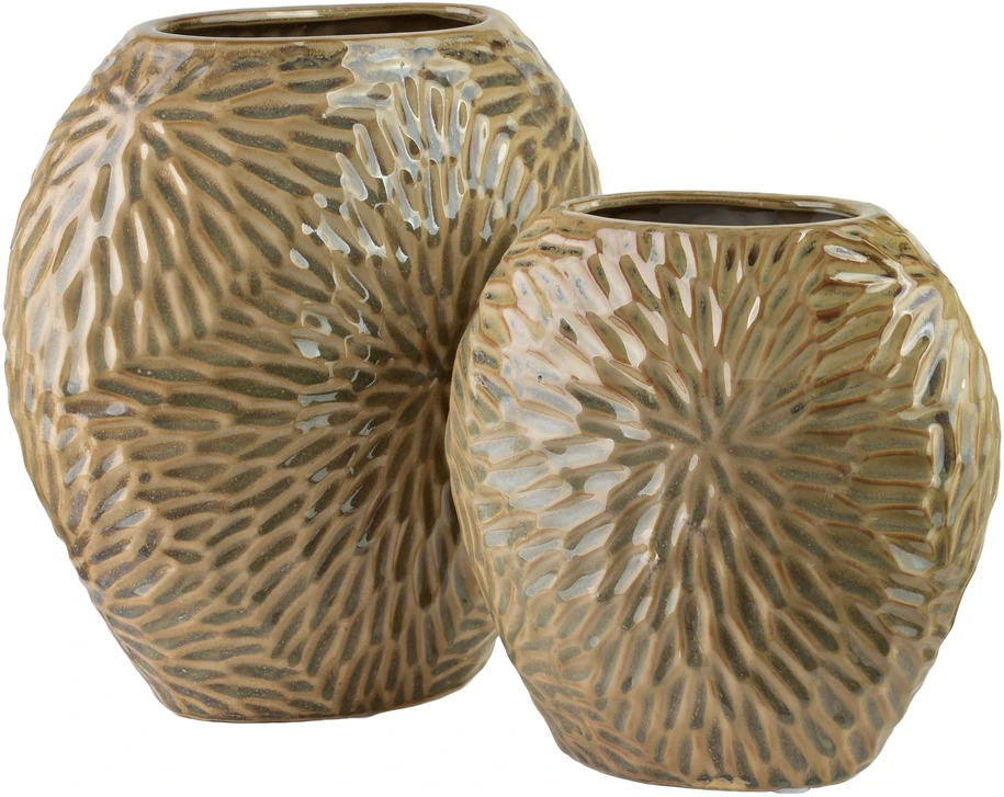 Mondex Since 1986 YARINE vaza 25x12x26 cm smėlio spalvos