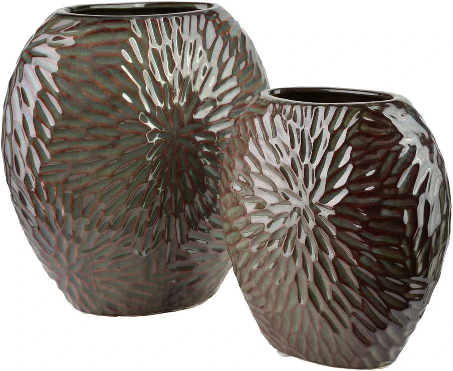Mondex Since 1986 YARINE vaza 20x10x20cm violetinė+žalia