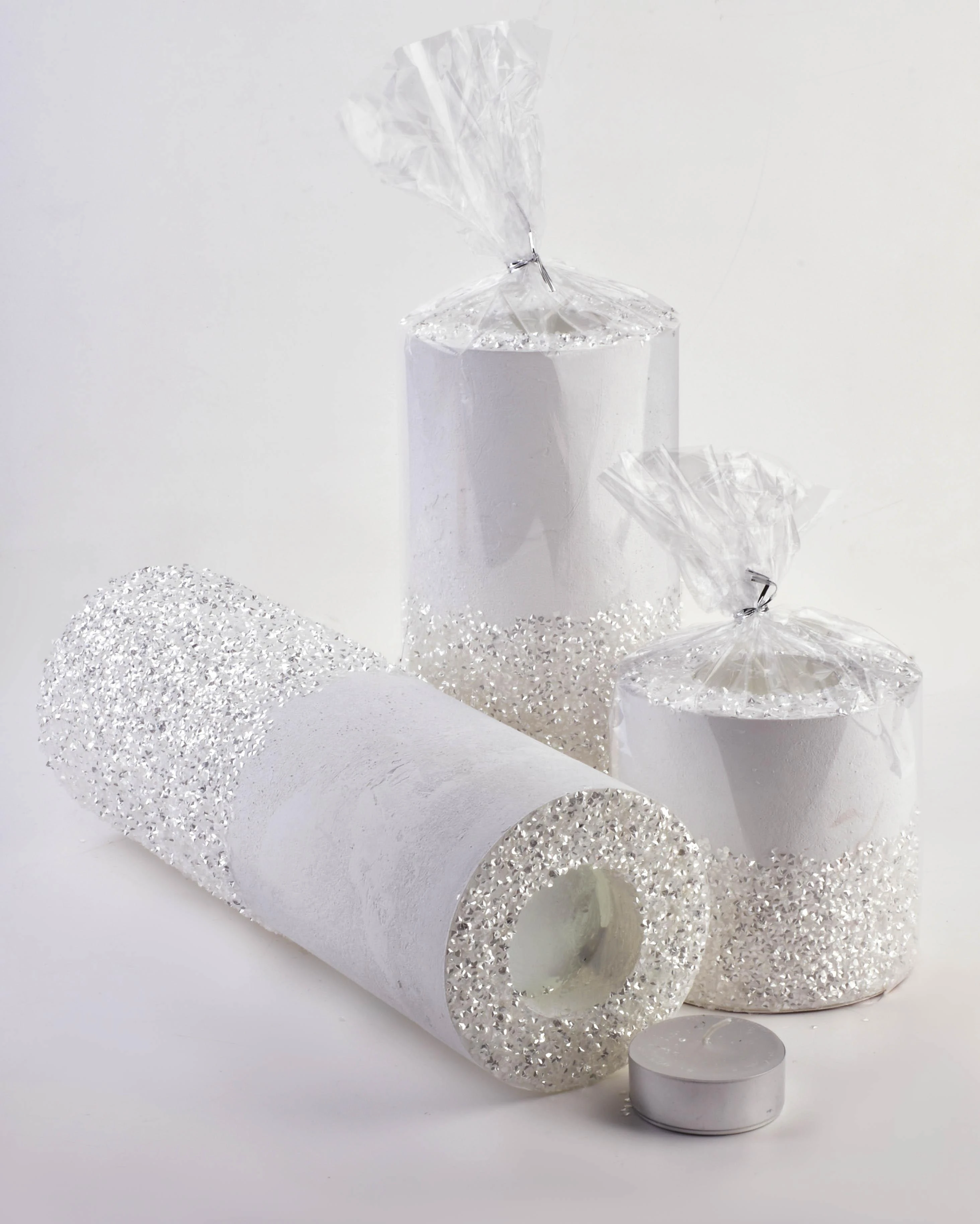 Mondex ŚWIECA LAMPION WALEC 120X360 DIAMENT Baltas PORCELANA