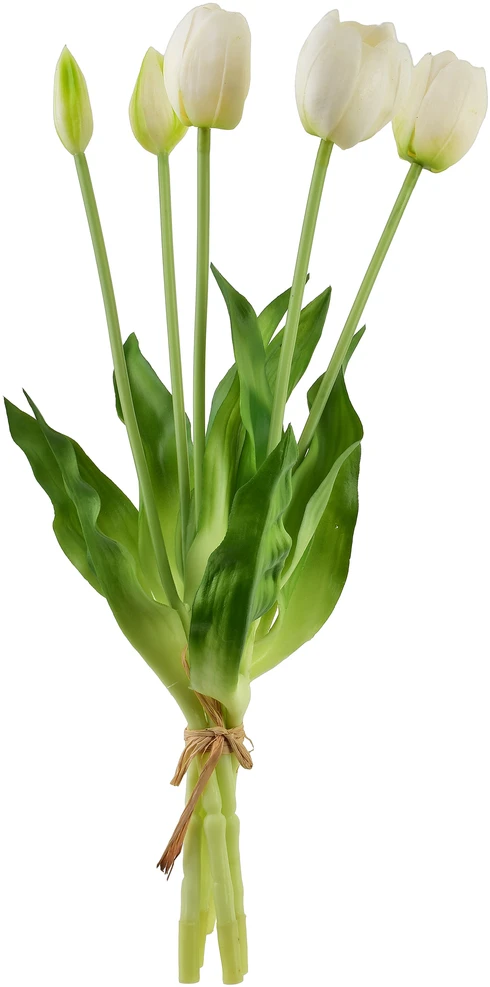 Przydasie Mondex Since 1986R VIRIDIS Dirbtinė gėlė Puokštė iš 5 baltų tulpių, 40 cm