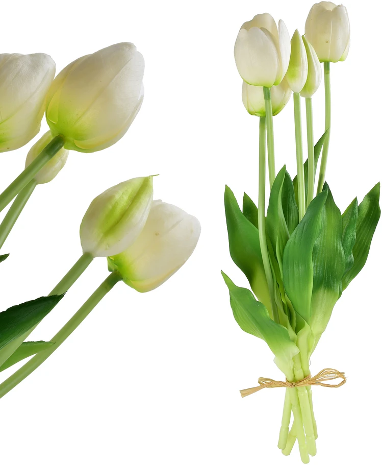 Przydasie Mondex Since 1986R VIRIDIS Dirbtinė gėlė Puokštė iš 5 baltų tulpių, 40 cm