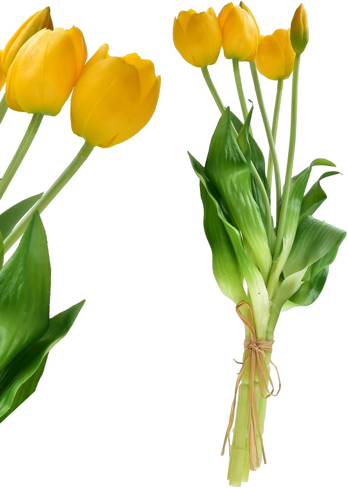Przydasie Mondex Since 1986R VIRIDIS Dirbtinė gėlė 5 geltonų tulpių puokštė 40cm