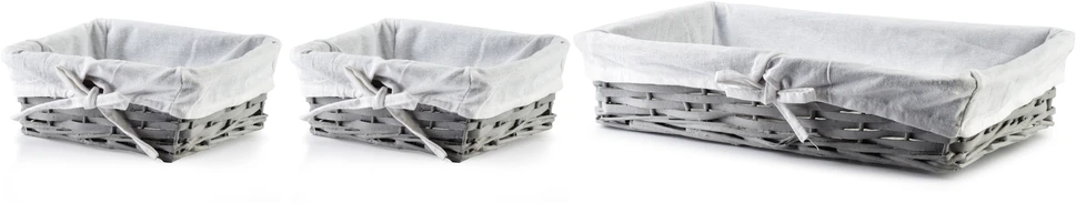 „Affek Design WILL“ 3 krepšelių rinkinys XL: 39x25x9 cm / 2M: 19x16x8 cm
