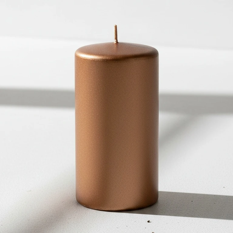 Mondex OPAL MET MAT didelė parafino cilindrinė žvakė 7x17,5 cm ruda