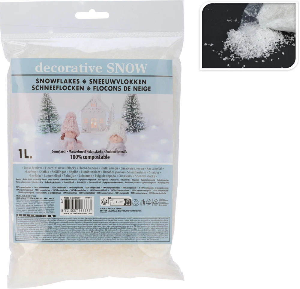 Christmas Decoration Dirbtinis sniegas dekoravimui, birus, dekoratyvinis, ekologiškas, 1000 ml