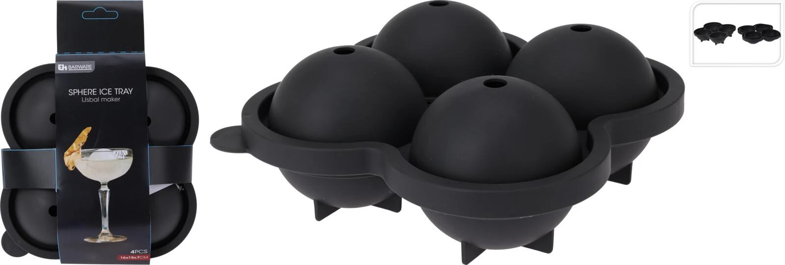 Mondex Ledų formelė 4 rutuliams 16x15x7 cm
