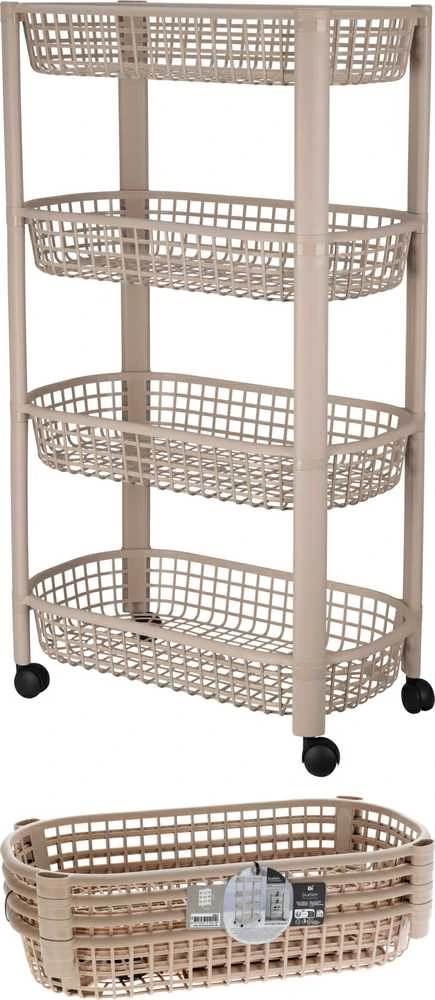 KOOPMAN Mobilus 4-tiekis vežimėlis 46,5x26x79 cm - Sandėliavimo trolis