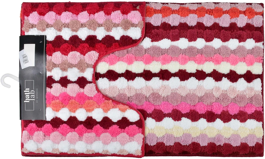 Mondex ZAC 2 kilimėlių rinkinys 50x90cm/50x40cm dryžuotas raudonas