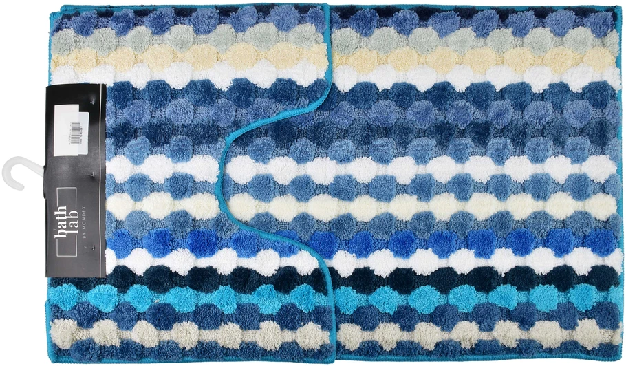Mondex ZAC 2 kilimėlių rinkinys 50x90cm/50x40cm dryžuotas turkis