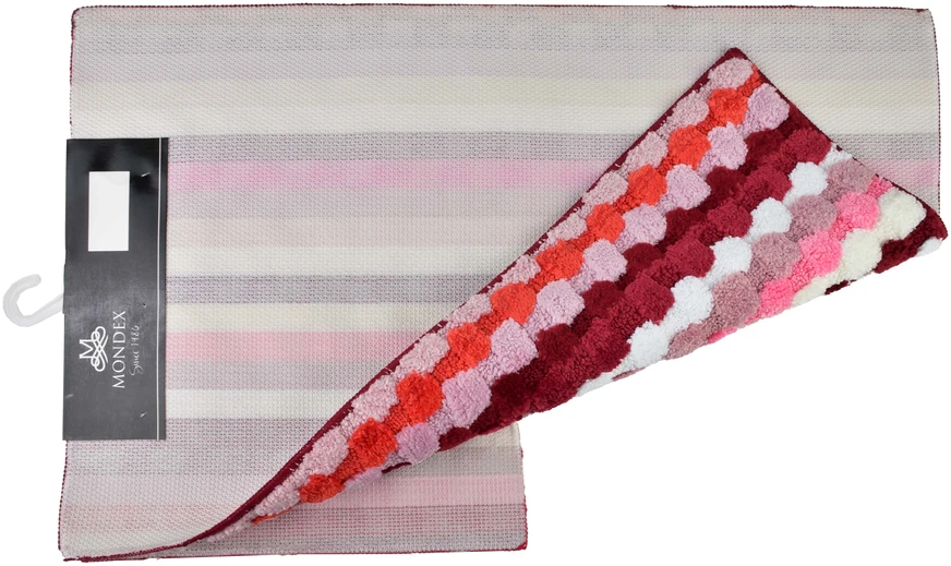 Mondex ZAC 2 kilimėlių rinkinys 50x90cm/50x40cm dryžuotas raudonas