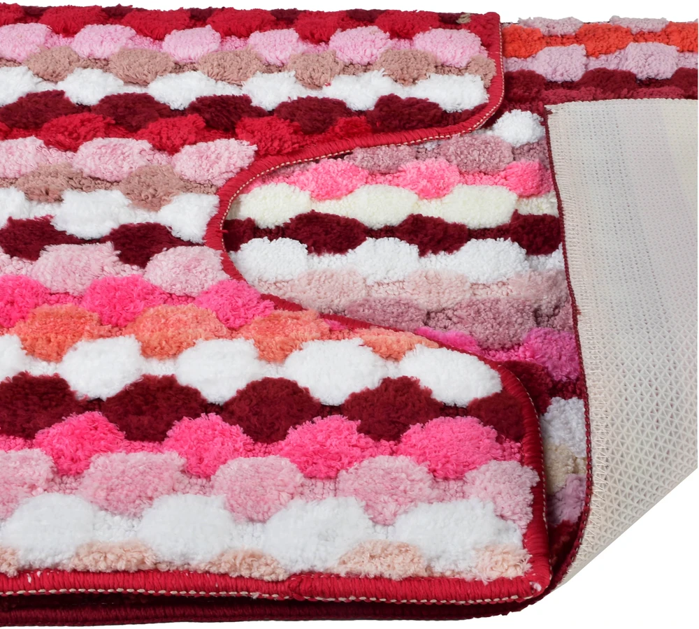 Mondex ZAC 2 kilimėlių rinkinys 50x90cm/50x40cm dryžuotas raudonas