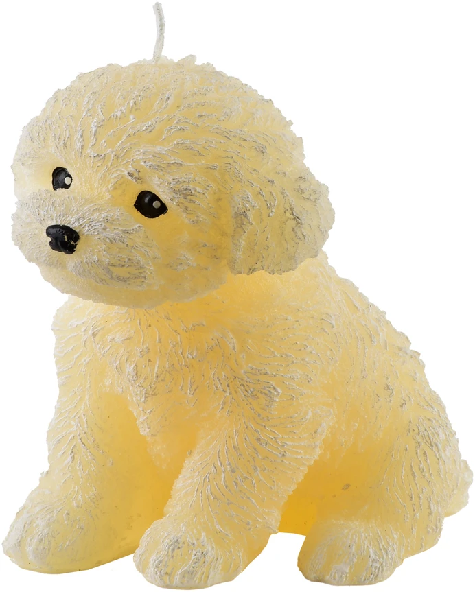 Mondex Žvakė Figūrėlė GYVŪNAI ŠUNŲ PUDLIS 13x13cm kreminis parafinas