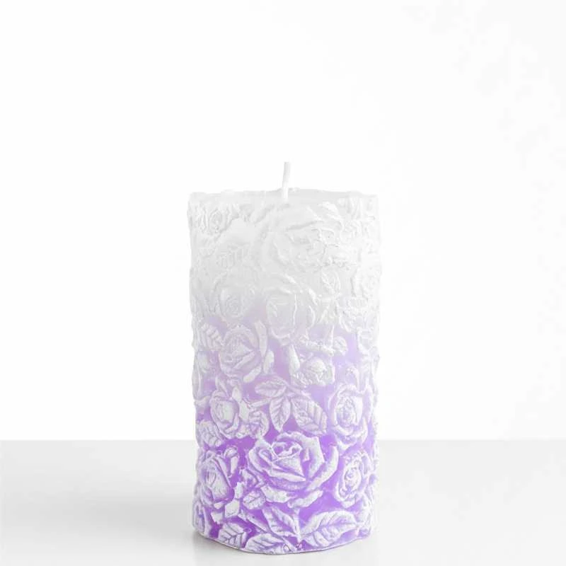 Mondex Žvakės vidutinis cilindras 8x13,5cm ROSE alyvinis parafinas